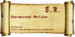 Barancsek Melina névjegykártya